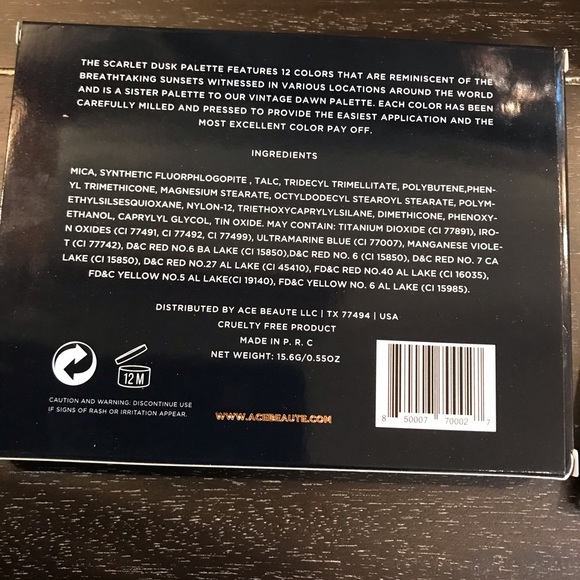 🎉HP 5/19 🎉 NIB Ace Beaute Scarlet Dusk Palette - Picture 5 of 9